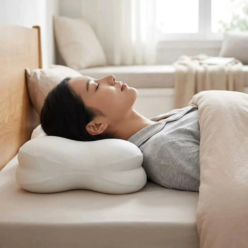 Sleepease™ Odorless Orthopedic Pillow – Memory Foam Neck and Shoulder Pain Relief for Ergonomic Comfort